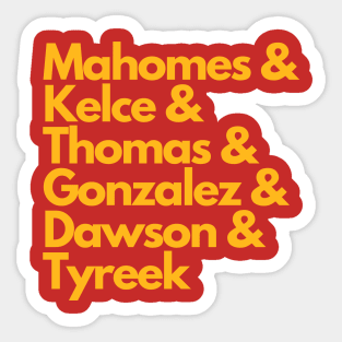 Kansas City Chiefs Legends T-Shirt Sticker